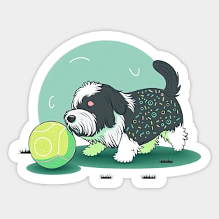 Dog playing with Ball 3 Sticker